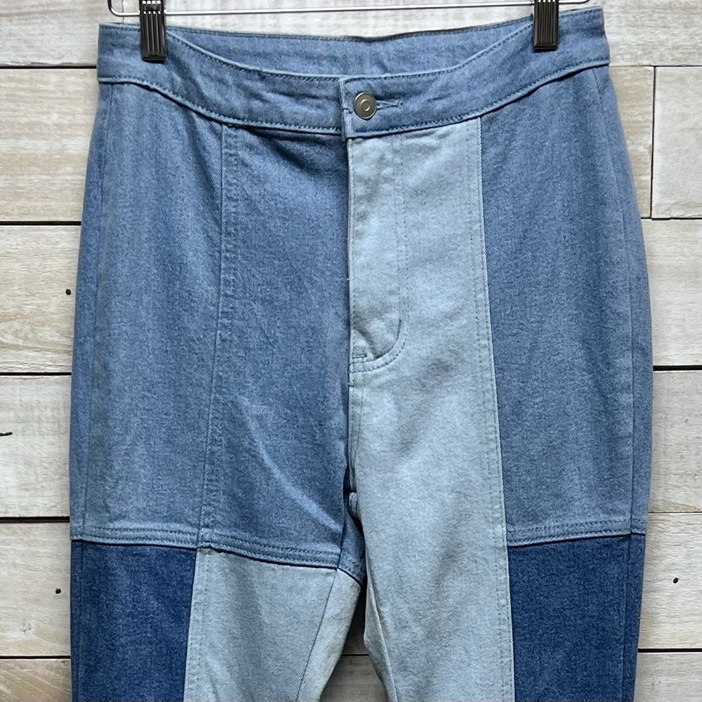 Altar'd State Jeans‎ Small Blue Patchwork Flare B… - image 5